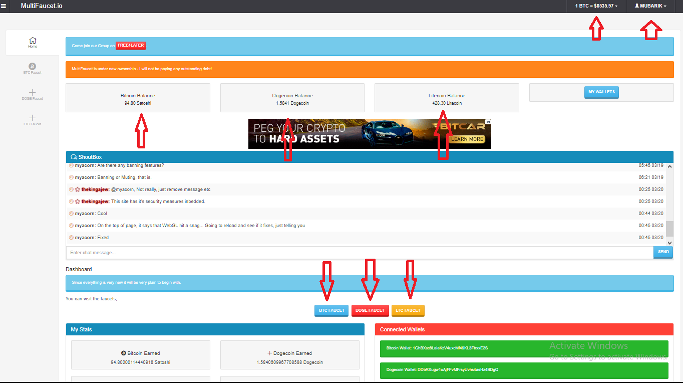 3 Claim Dogecoin Bitcoin Litecoin Faucet Faucethub Bit Coin Faucet - 