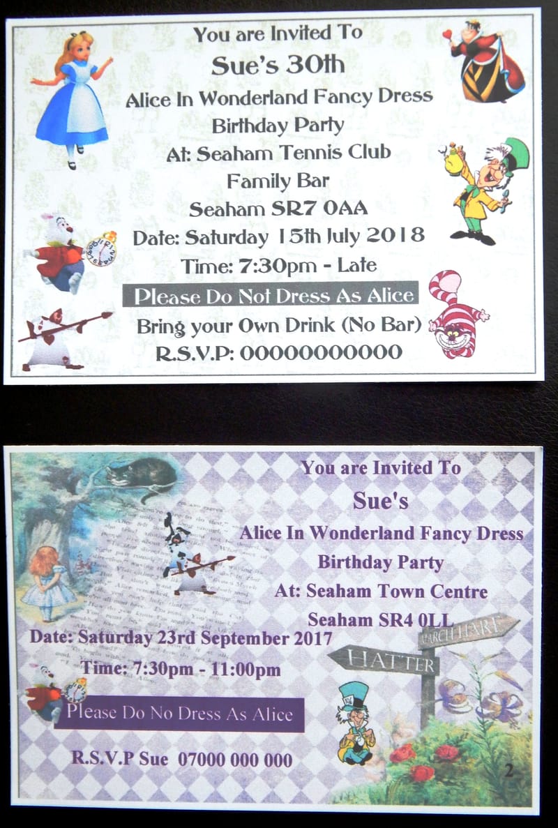 50 x personalised alice