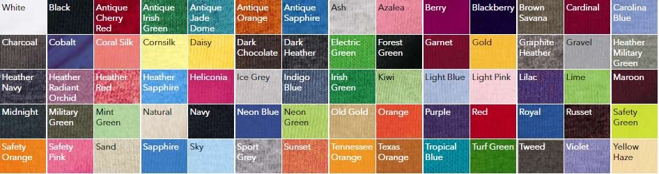 Gildan Com Color Chart