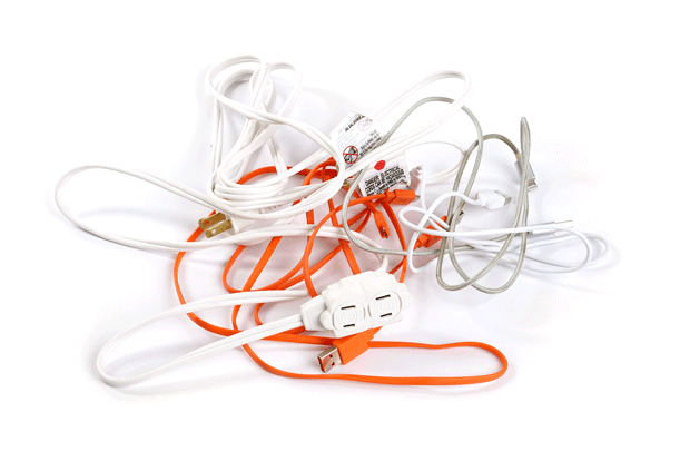 cords in toilet paper rolls
