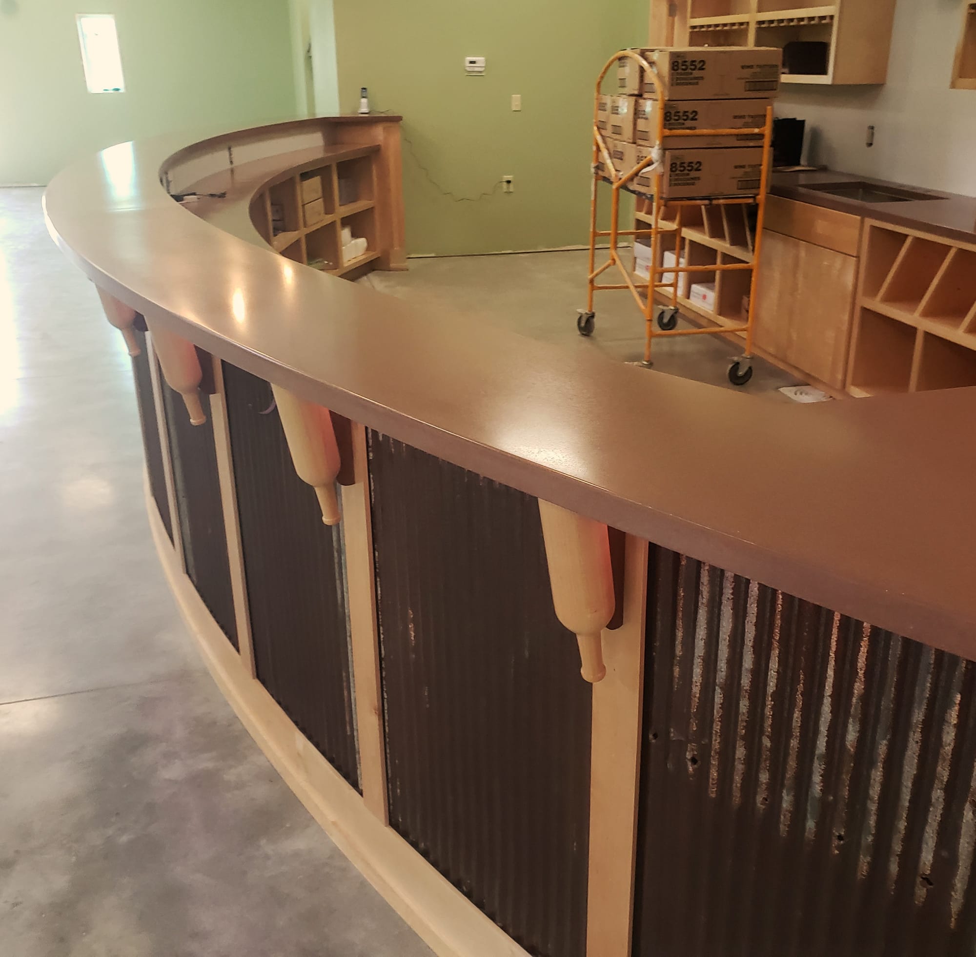 Concrete Countertops Forged Of Wood And Stone