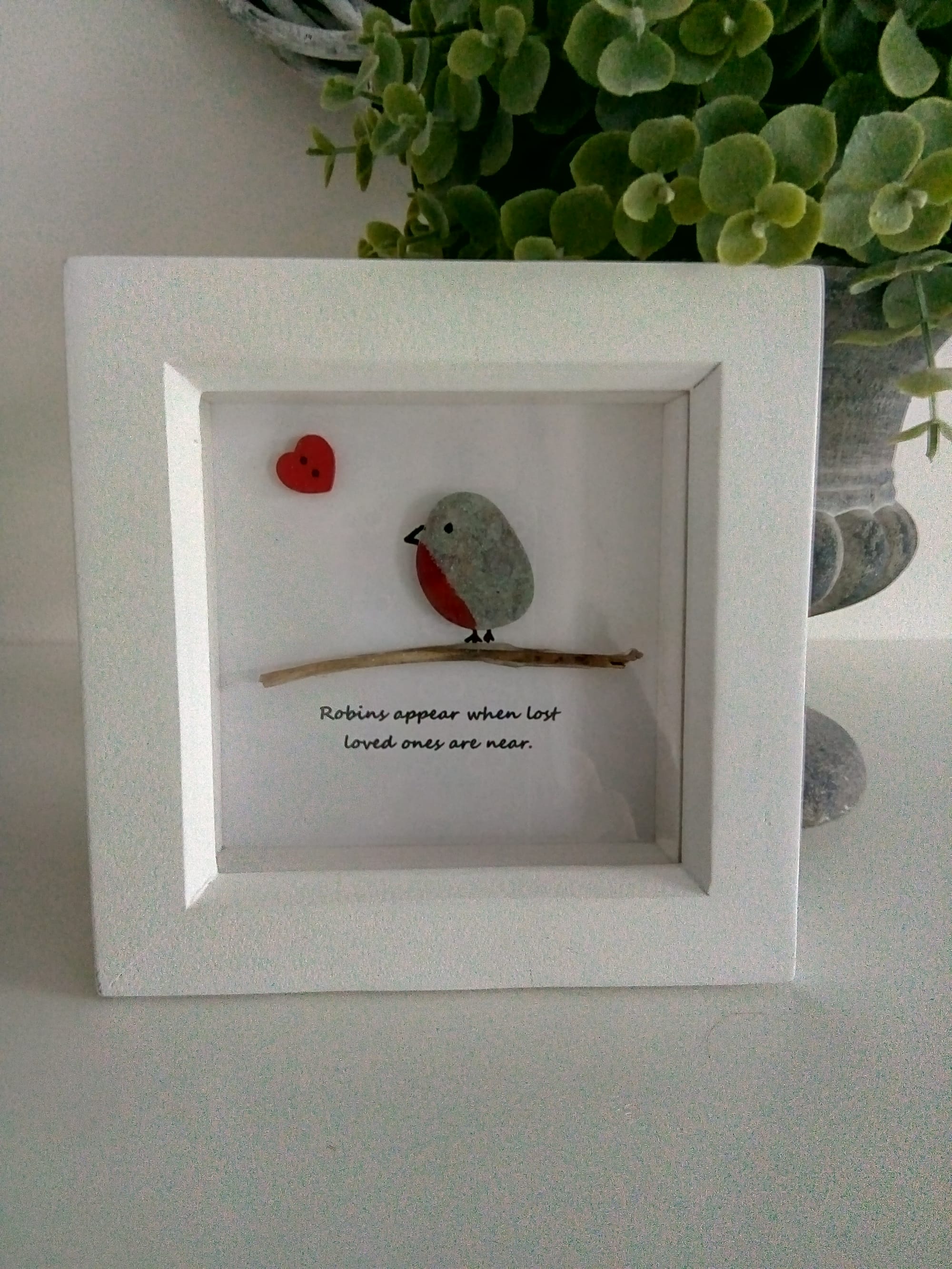 Robins Appear When Lost Loved Ones Are Near Pebble Art Picture A Pretty Robins Appear When Lost Loved Ones Are Near Pebble Art Picture Comes In Several Sized Frames And Colours
