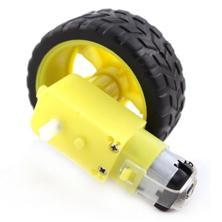 DC motor with gears and wheels
