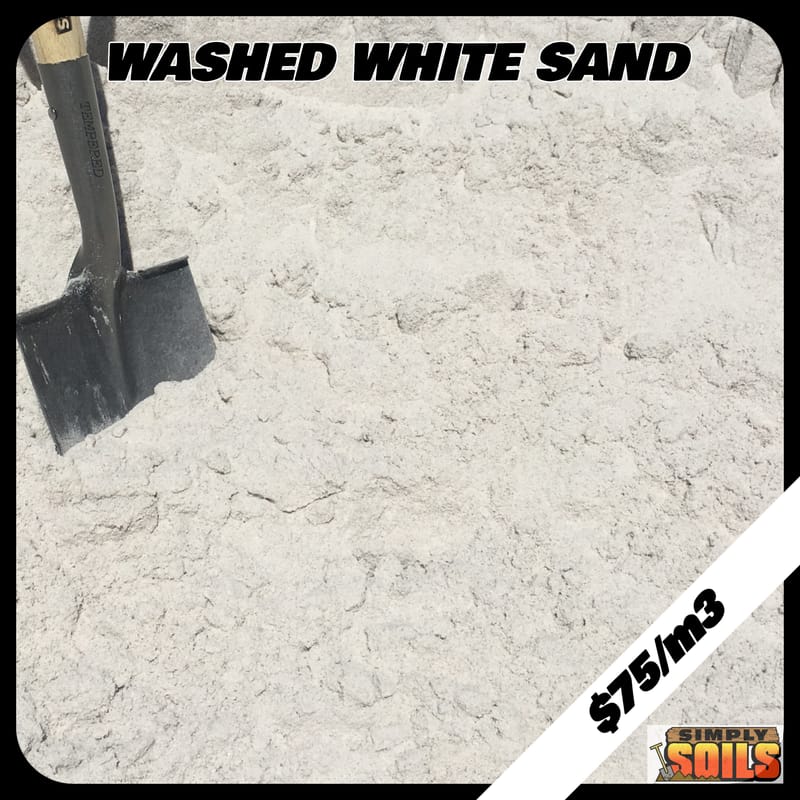 Washed White Sand Delivered or Pickup Simply Soils