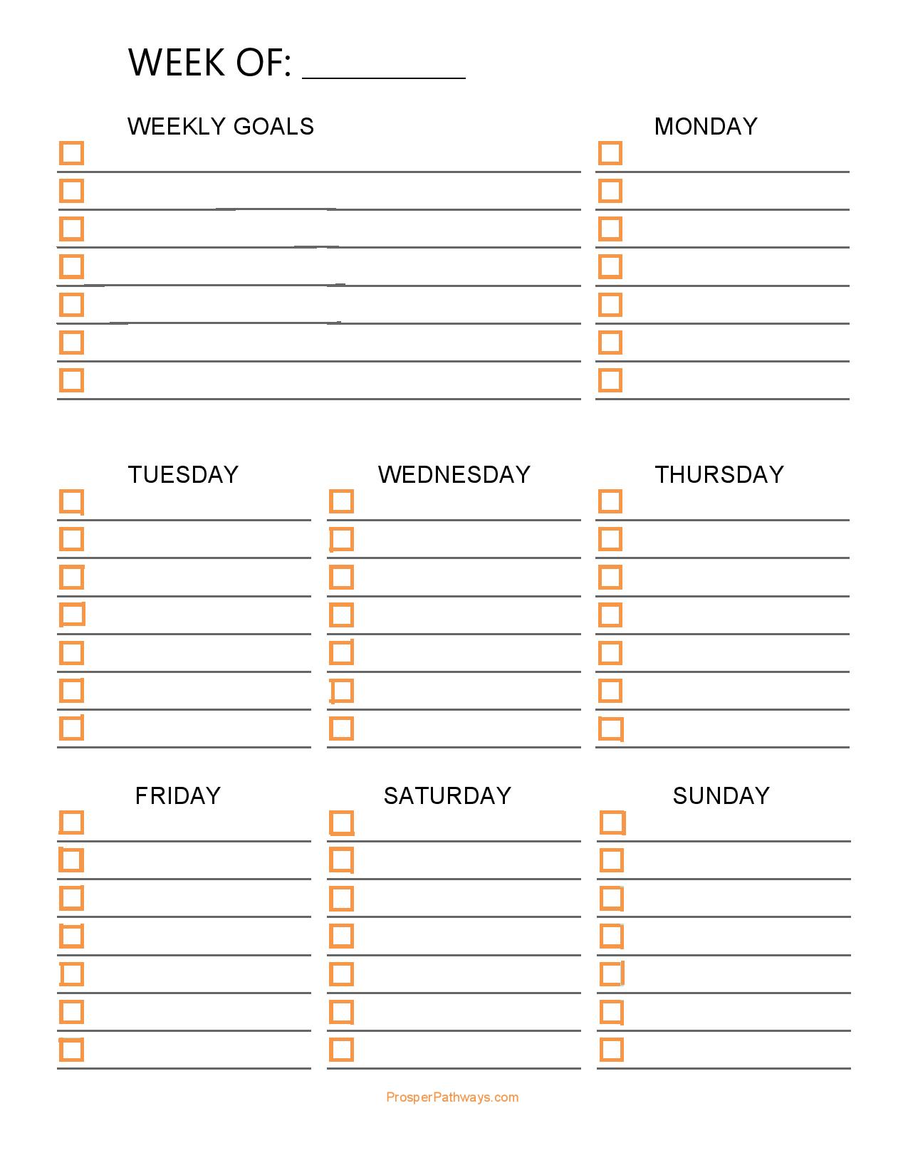 Weekly Function Sheet - Flourish Pathways photo about Weekly Goal Sheet named Weekly Objective Sheet - Flourish Pathways