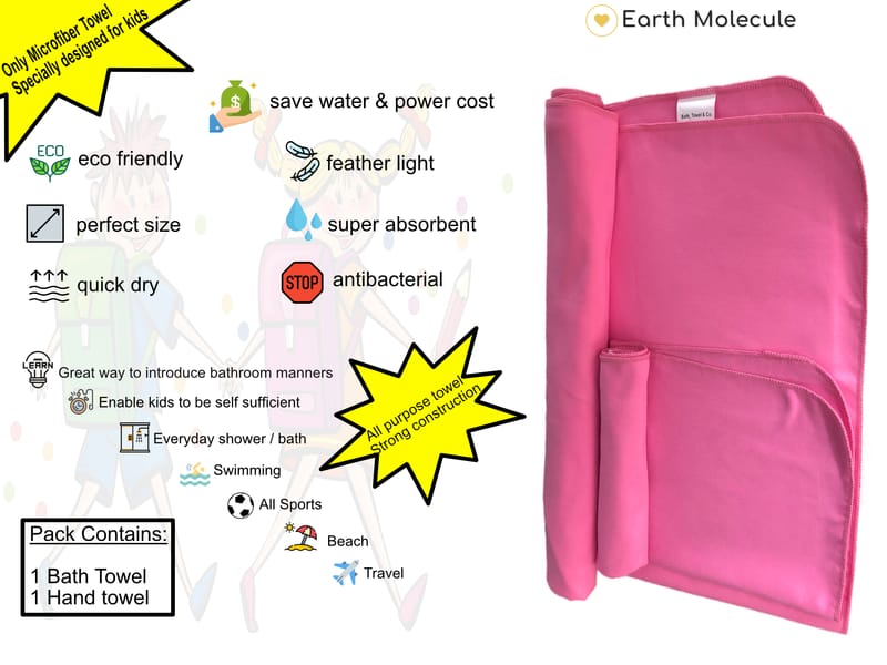Kids Microfiber Towel Earth Molecule