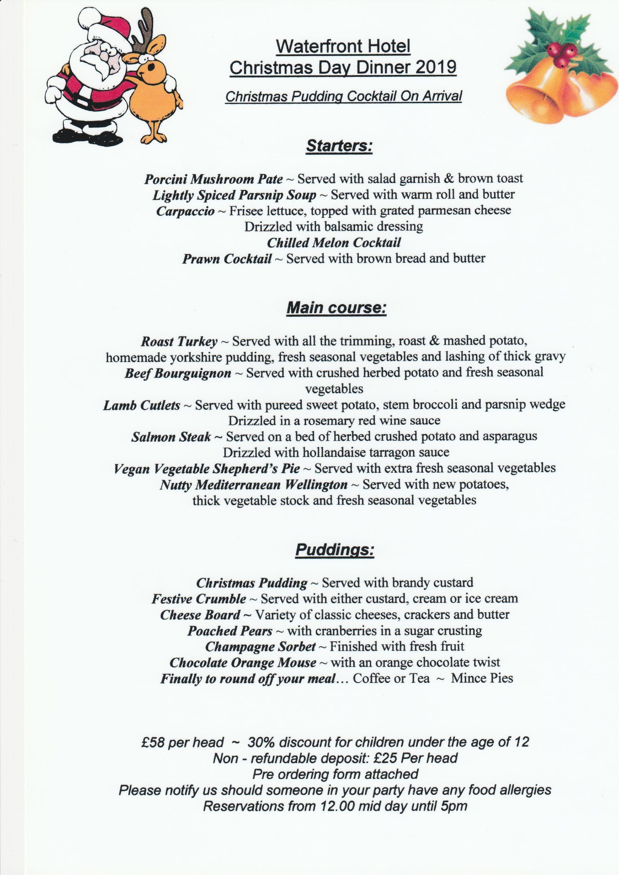 Christmas Menu 2019 Christmas Day Menu 2019 ~ FULLY BOOKED Waterfront Hotel Christmas Menu 2019 Christmas Day Menu 2019 ~ FULLY BOOKED Waterfront Hotel