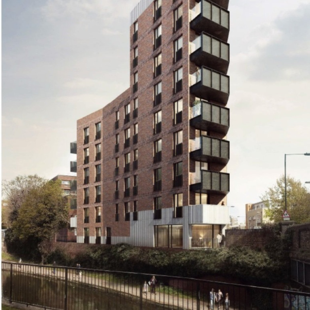 Original nine-storey block later reduced to eight that the council wants to build on biodiversity triangle site. Picture: LBTH