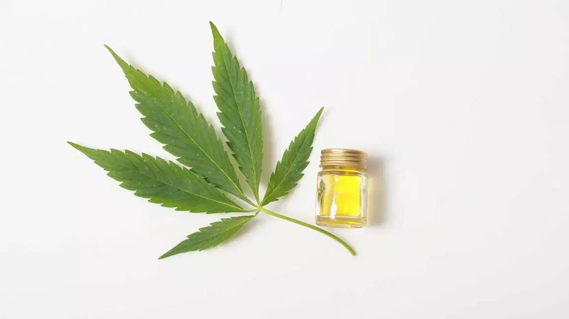 CBD Oil and Cannabis Leaf
