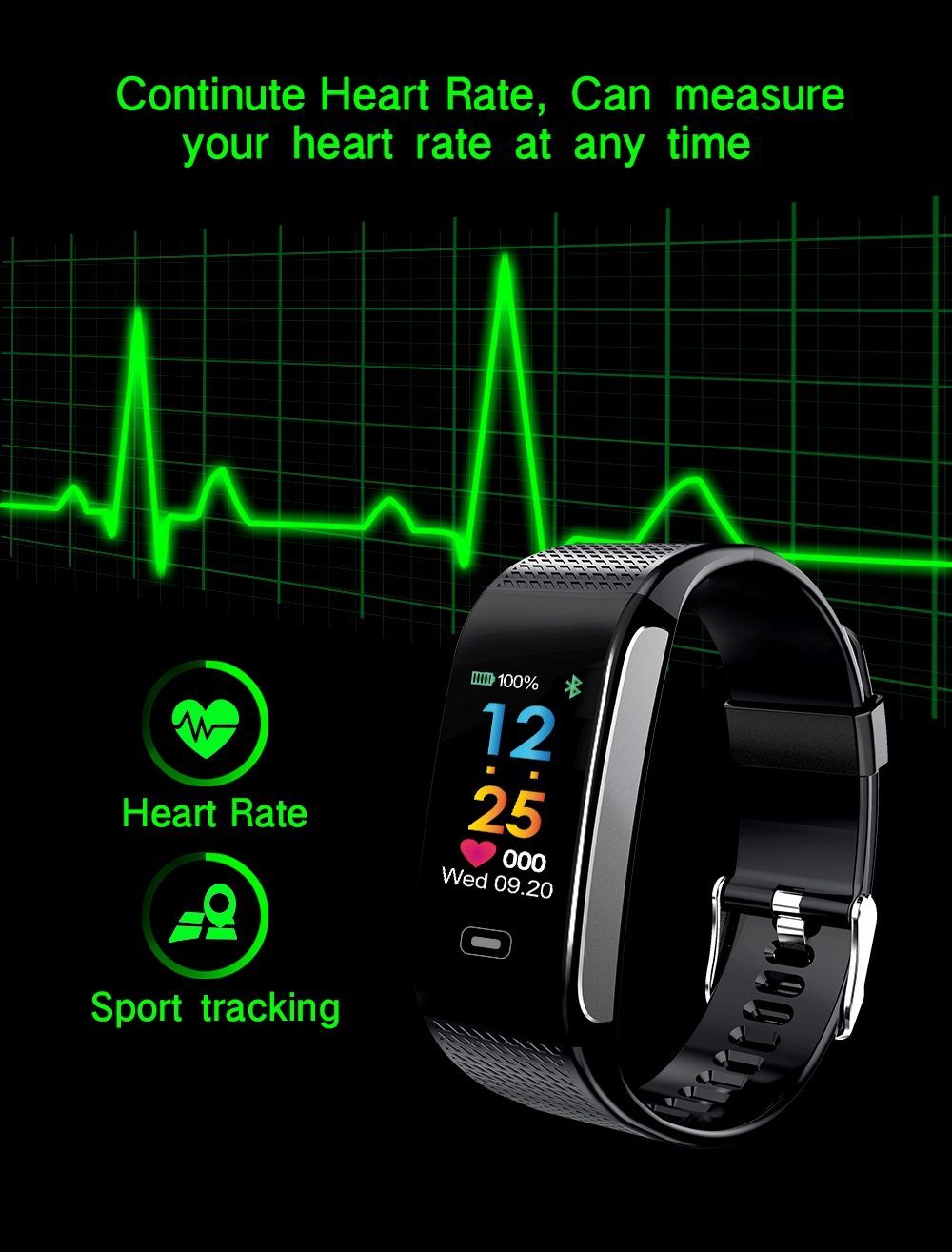 2018 New Model R18S Smart Bracelet Heart Rate Monitor Blood Pressure Fitness Tracker Wristband IP67