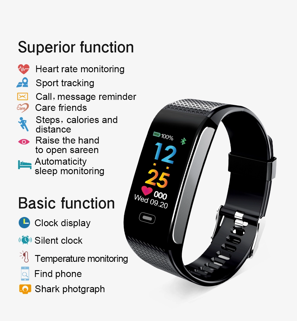 2018 New Model R18S Smart Bracelet Heart Rate Monitor Blood Pressure Fitness Tracker Wristband IP67