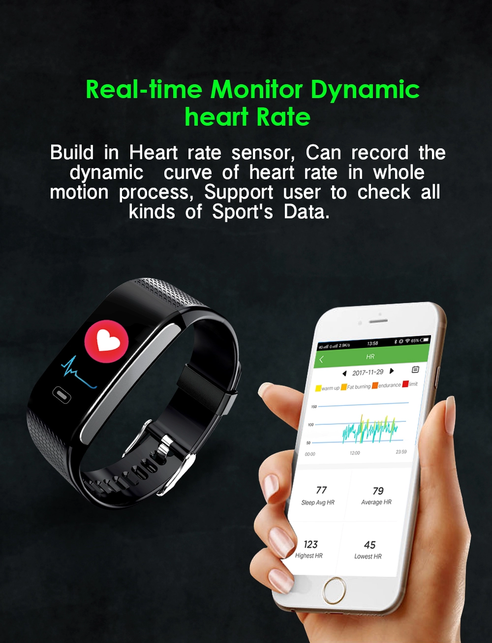 2018 New Model R18S Smart Bracelet Heart Rate Monitor Blood Pressure Fitness Tracker Wristband IP67