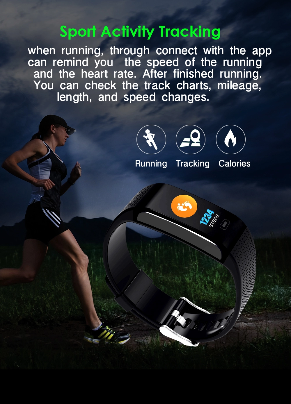 2018 New Model R18S Smart Bracelet Heart Rate Monitor Blood Pressure Fitness Tracker Wristband IP67