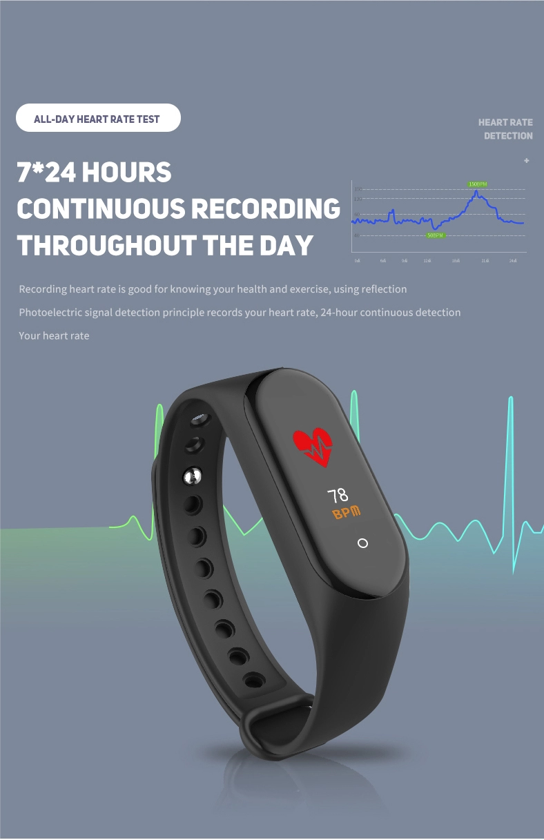 2018 Newest Smart Band M3 Waterproof Band Heart Rate Monitor BT Smart Bracelet Sleep Fitness Tracker Pedometer Wristband