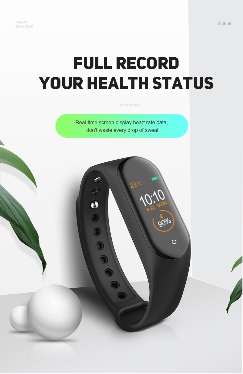 2018 Newest Smart Band M3 Waterproof Band Heart Rate Monitor BT Smart Bracelet Sleep Fitness Tracker Pedometer Wristband
