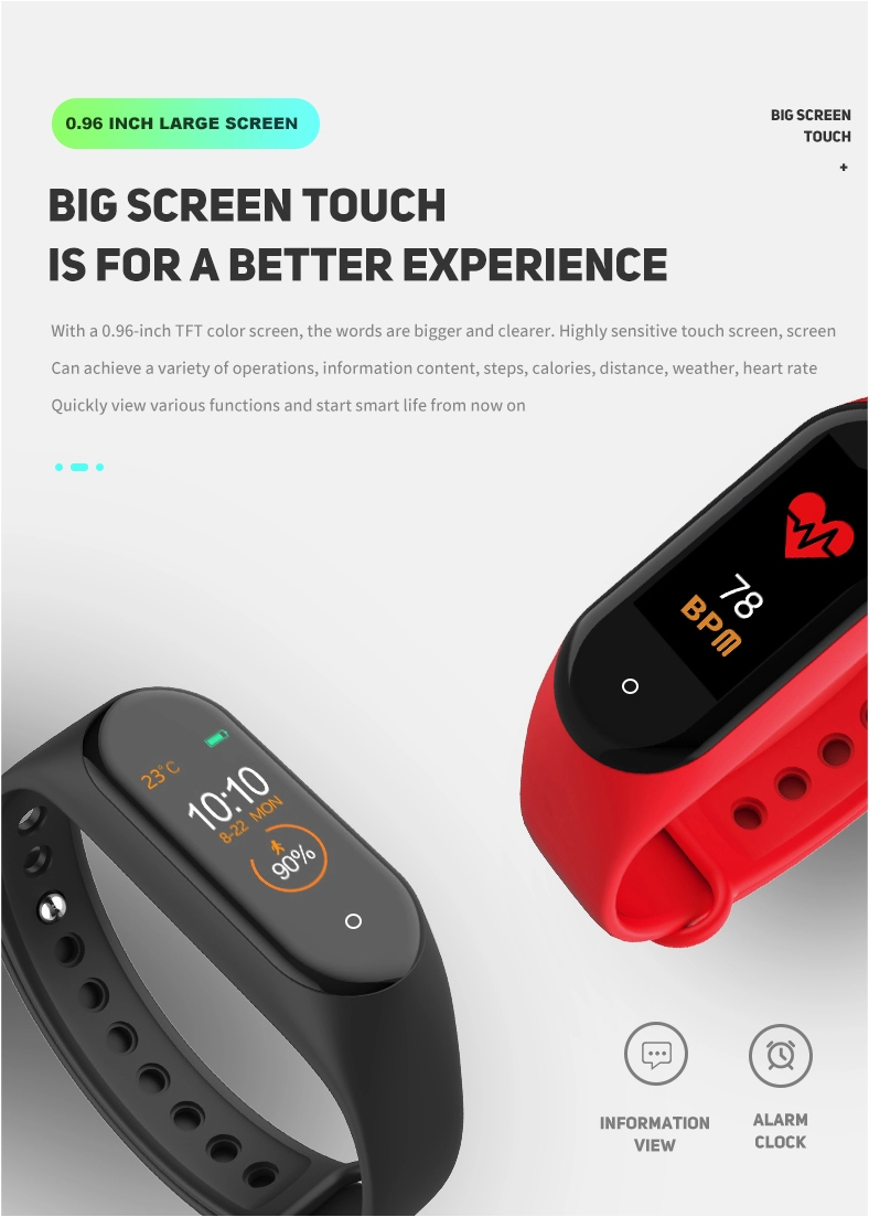 2018 Newest Smart Band M3 Waterproof Band Heart Rate Monitor BT Smart Bracelet Sleep Fitness Tracker Pedometer Wristband