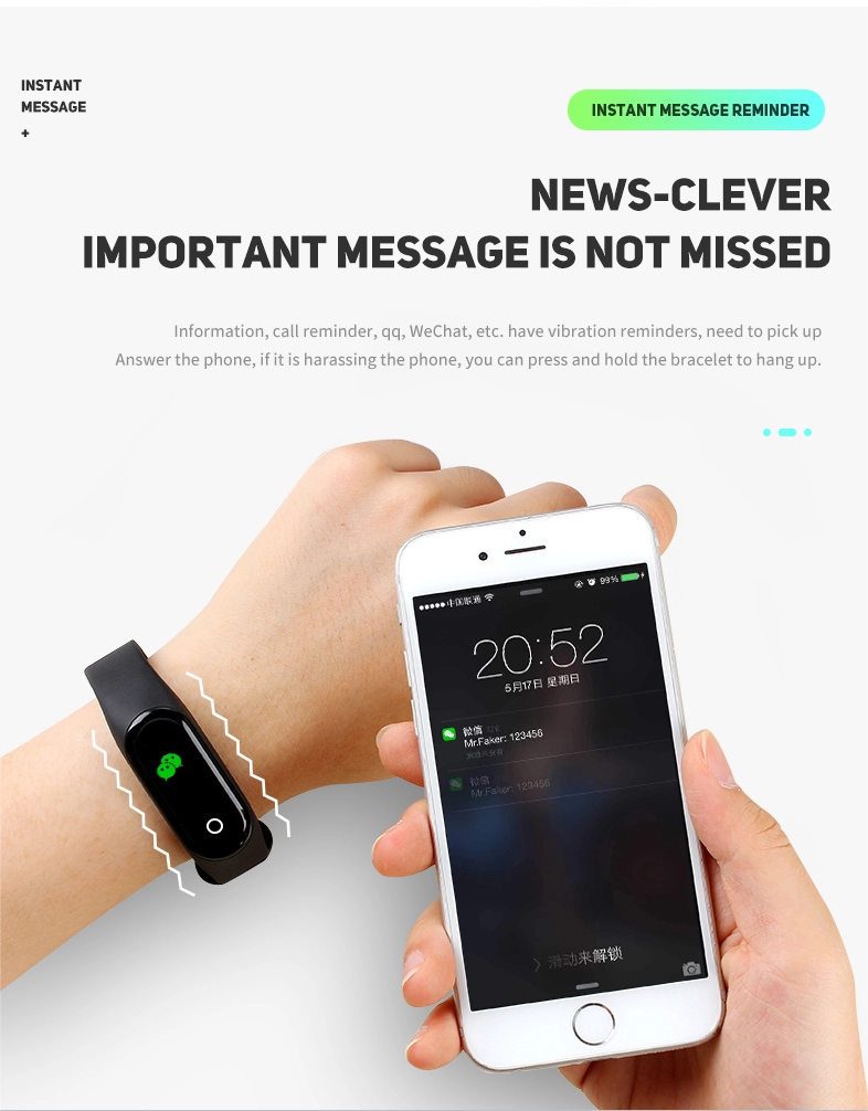 2018 Newest Smart Band M3 Waterproof Band Heart Rate Monitor BT Smart Bracelet Sleep Fitness Tracker Pedometer Wristband