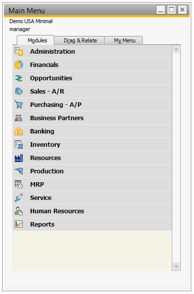 sap b1 transtype list