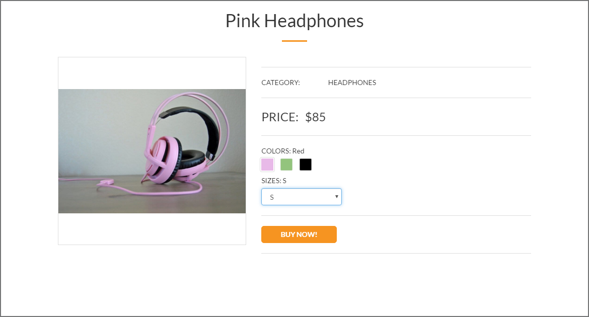 Store Product Options