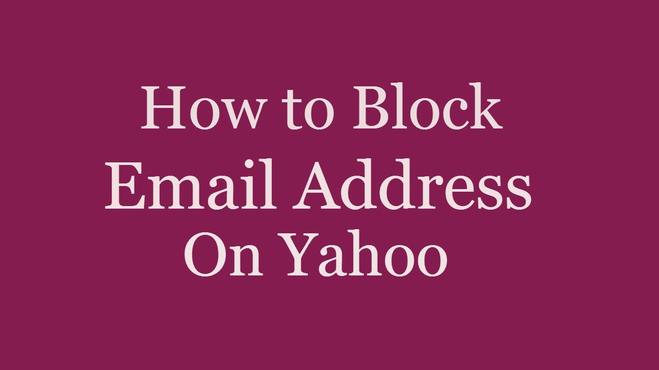block email on yahoo mail