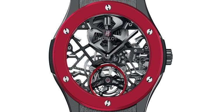 Réplique Montre Hublot Classic Fusion Squelette en céramique rouge et noir de luxe