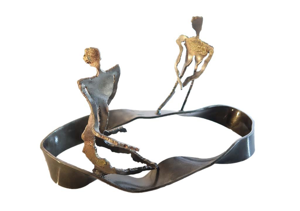'In my head III ' | 2018 | Iron & brass sculpture of the Israeli artist, sculptor Rami Ater