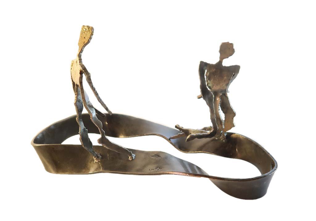 'In my head III' | 2018 | Iron & brass sculpture of the Israeli artist, sculptor Rami Ater