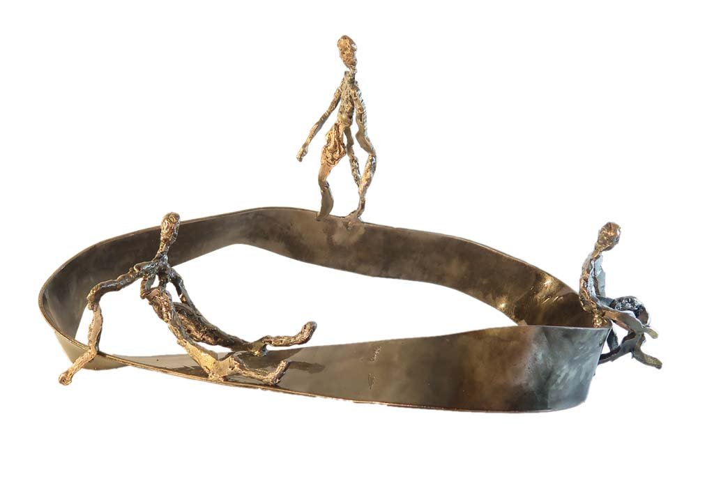 'In my head IV' | 2018 | Iron & brass sculpture of the Israeli artist, sculptor Rami Ater