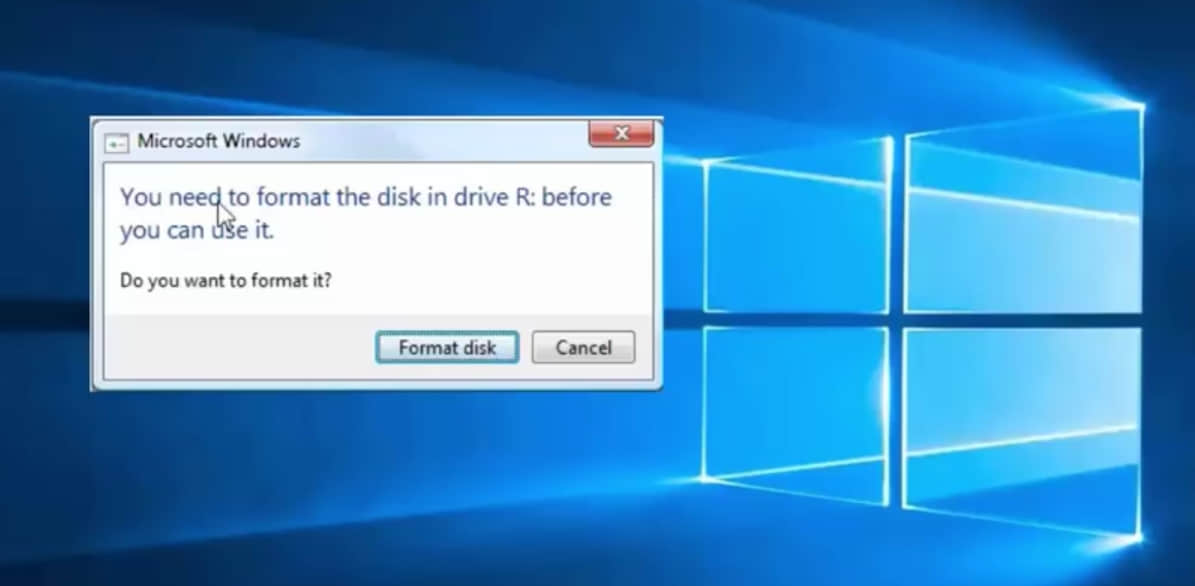 You Need to Format the Disk in Drive Before You Can Use It. – Site Title