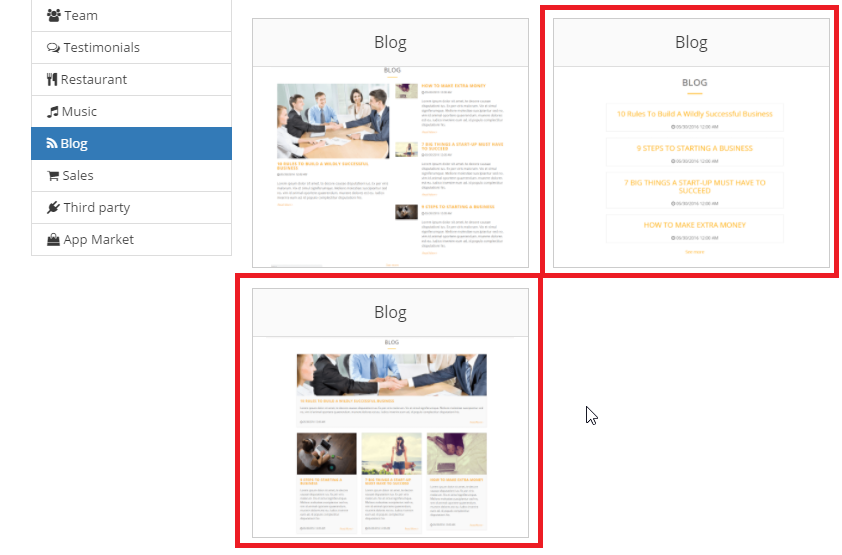 Main Websites Panel