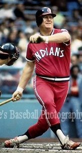 Boog Powell sporting monochromatic red for 1975 Cleveland Indians